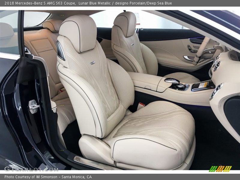  2018 S AMG S63 Coupe designo Porcelain/Deep Sea Blue Interior