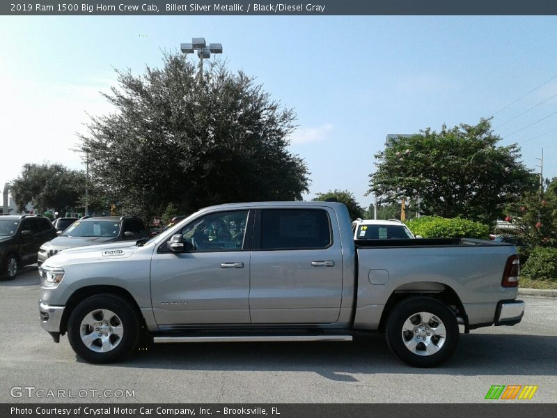 Billett Silver Metallic / Black/Diesel Gray 2019 Ram 1500 Big Horn Crew Cab
