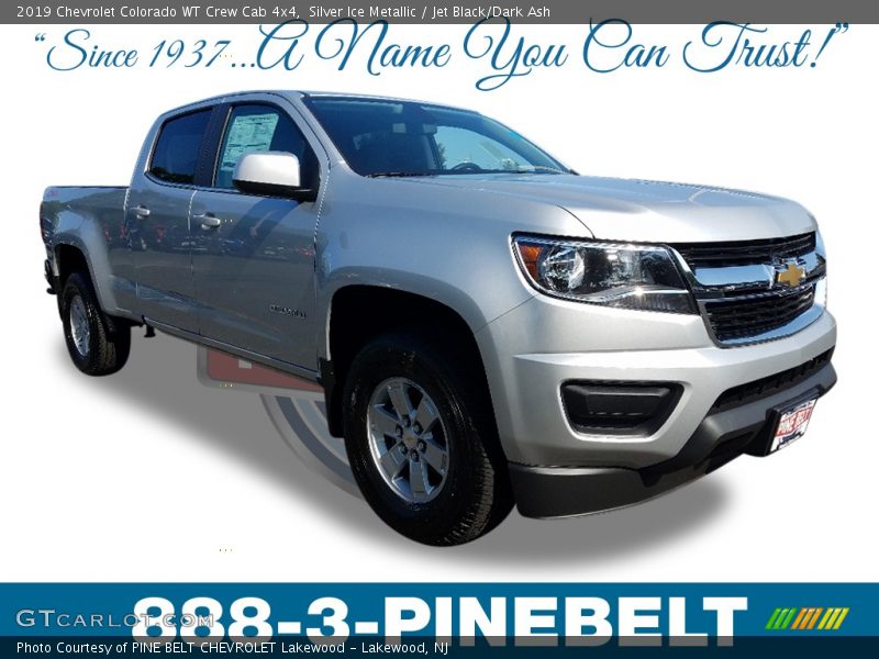 Silver Ice Metallic / Jet Black/Dark Ash 2019 Chevrolet Colorado WT Crew Cab 4x4