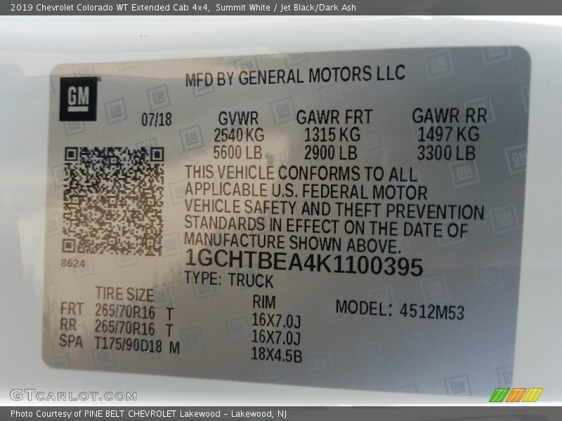 Summit White / Jet Black/Dark Ash 2019 Chevrolet Colorado WT Extended Cab 4x4