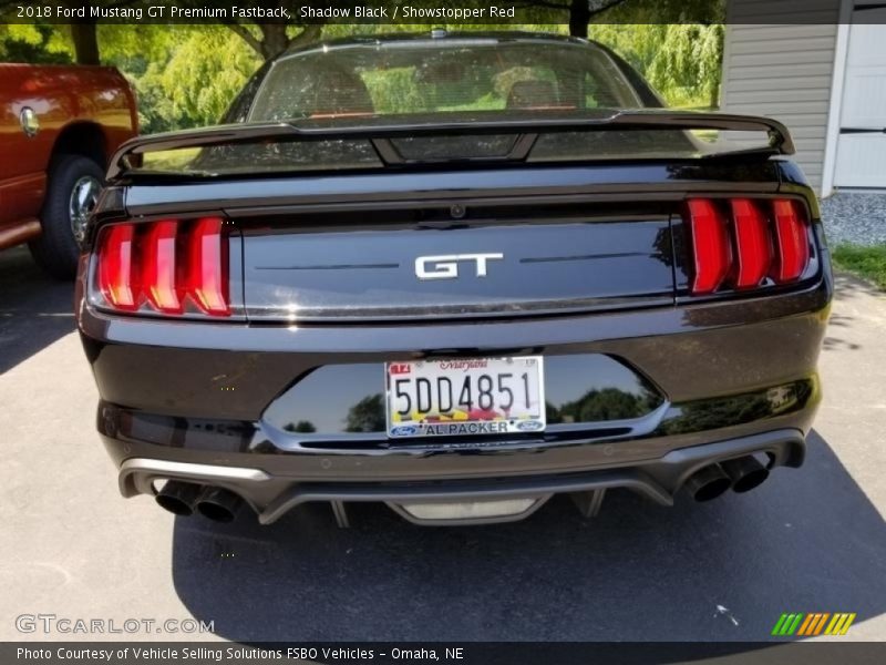 Shadow Black / Showstopper Red 2018 Ford Mustang GT Premium Fastback