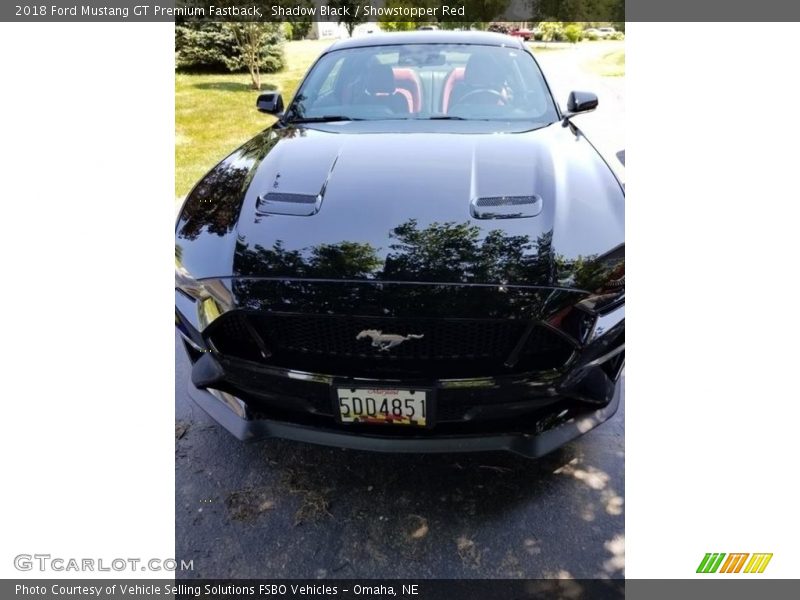 Shadow Black / Showstopper Red 2018 Ford Mustang GT Premium Fastback