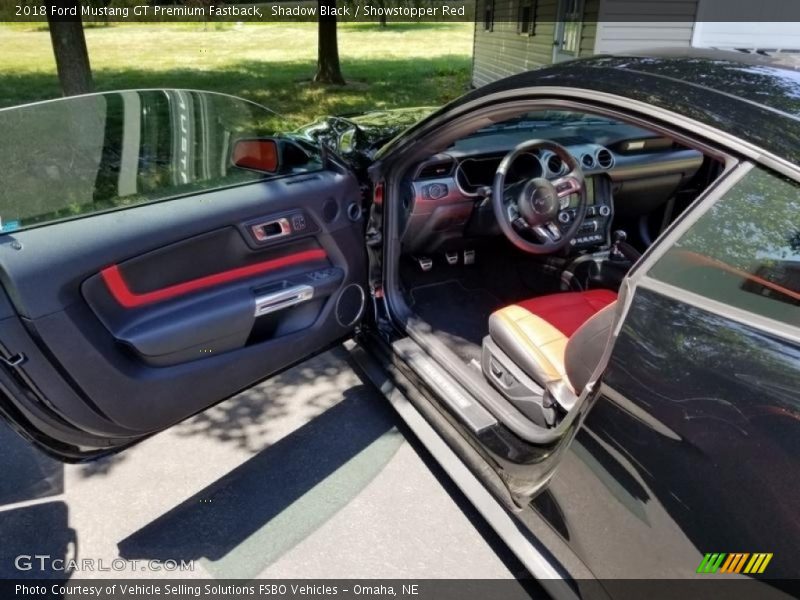 Shadow Black / Showstopper Red 2018 Ford Mustang GT Premium Fastback