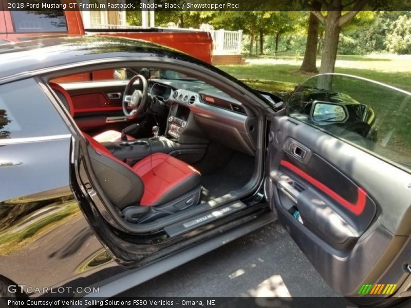Shadow Black / Showstopper Red 2018 Ford Mustang GT Premium Fastback