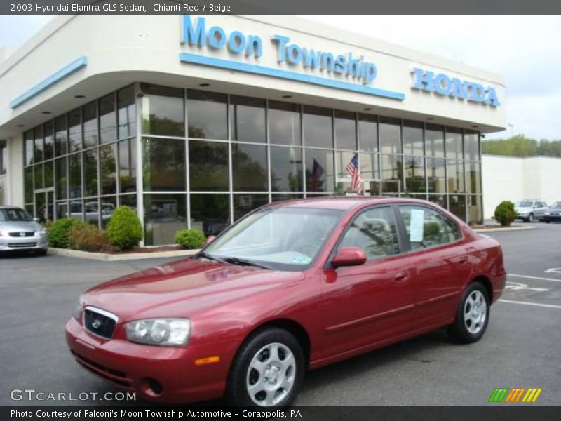 Chianti Red / Beige 2003 Hyundai Elantra GLS Sedan