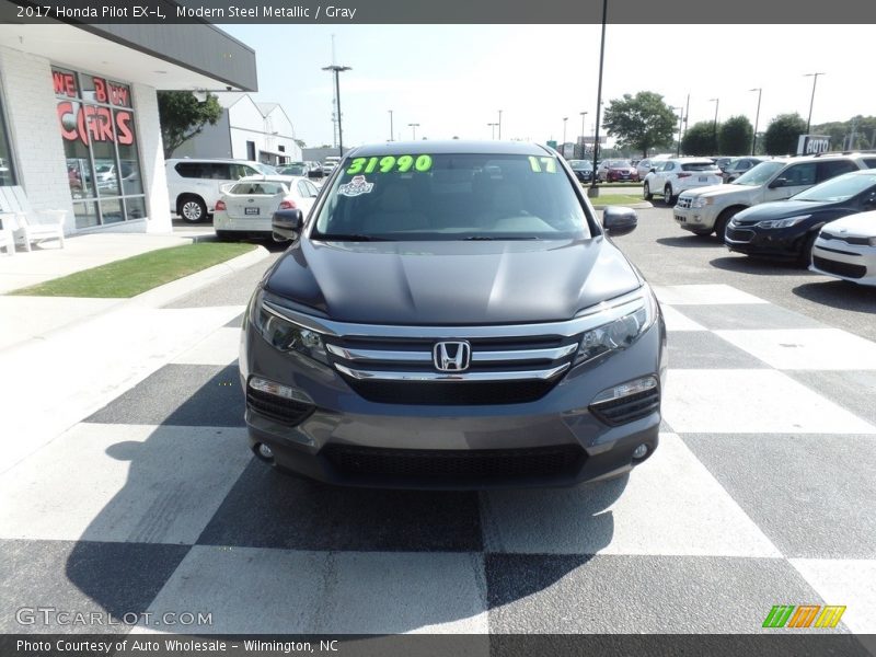 Modern Steel Metallic / Gray 2017 Honda Pilot EX-L