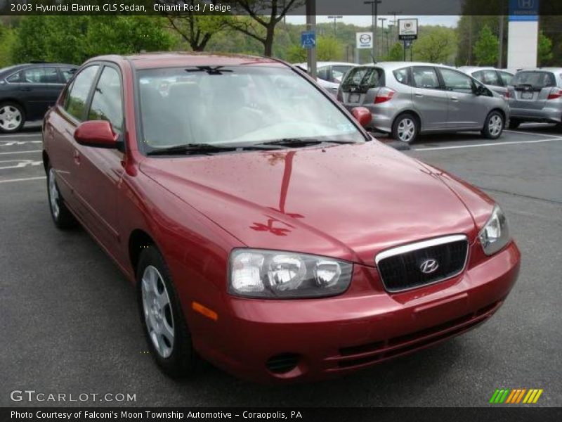 Chianti Red / Beige 2003 Hyundai Elantra GLS Sedan