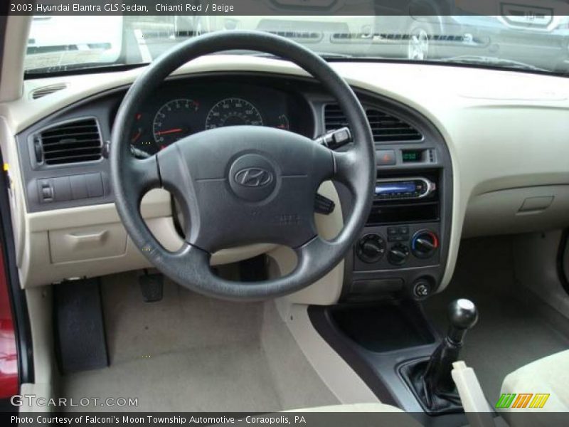 Chianti Red / Beige 2003 Hyundai Elantra GLS Sedan