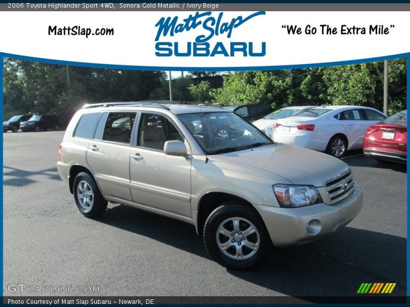 Sonora Gold Metallic / Ivory Beige 2006 Toyota Highlander Sport 4WD