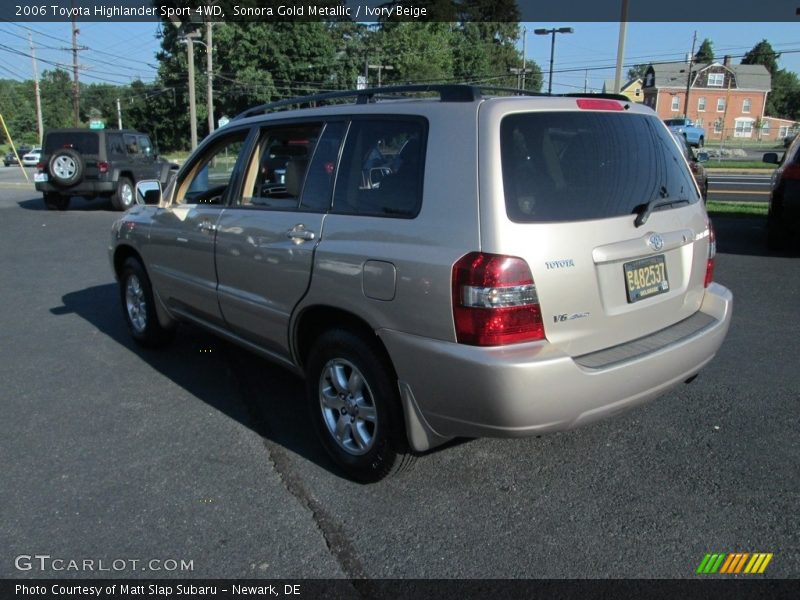 Sonora Gold Metallic / Ivory Beige 2006 Toyota Highlander Sport 4WD