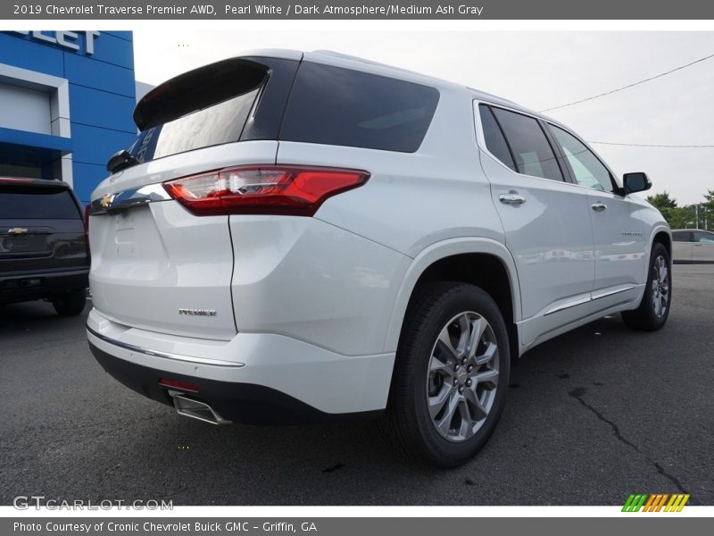 Pearl White / Dark Atmosphere/Medium Ash Gray 2019 Chevrolet Traverse Premier AWD