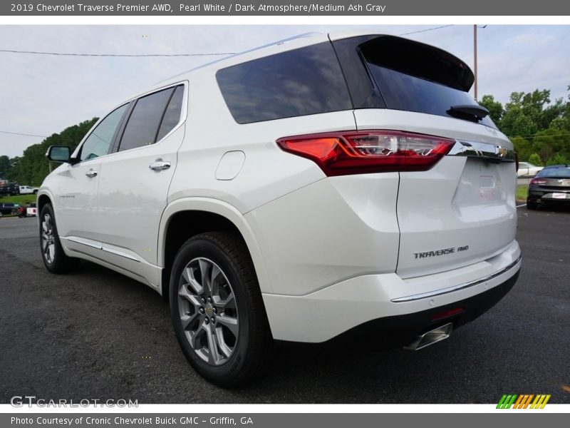 Pearl White / Dark Atmosphere/Medium Ash Gray 2019 Chevrolet Traverse Premier AWD