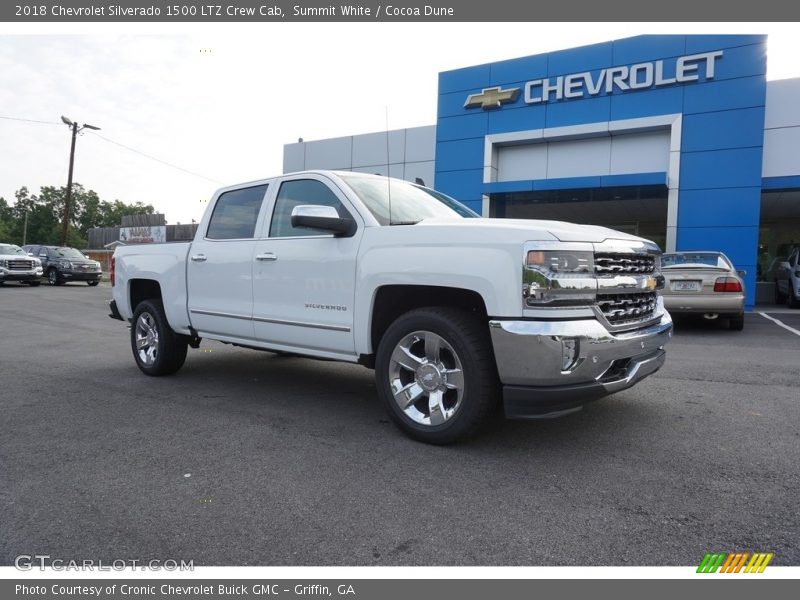 Summit White / Cocoa Dune 2018 Chevrolet Silverado 1500 LTZ Crew Cab