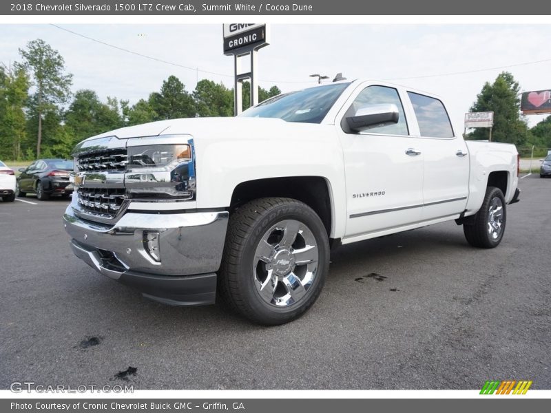 Summit White / Cocoa Dune 2018 Chevrolet Silverado 1500 LTZ Crew Cab