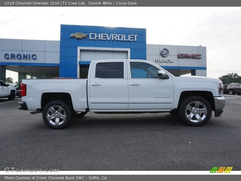Summit White / Cocoa Dune 2018 Chevrolet Silverado 1500 LTZ Crew Cab