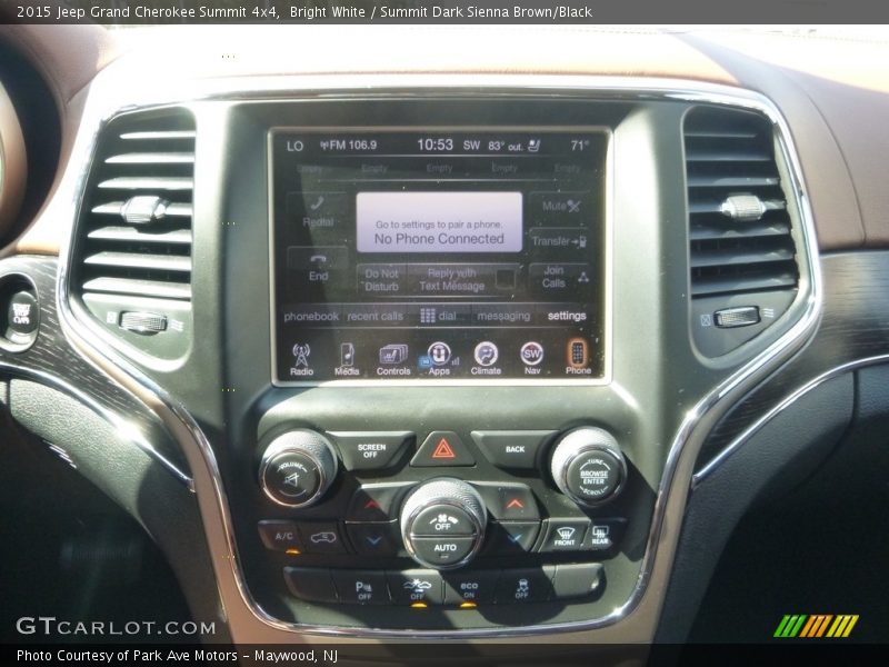 Bright White / Summit Dark Sienna Brown/Black 2015 Jeep Grand Cherokee Summit 4x4