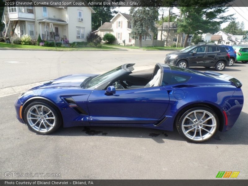 Admiral Blue Metallic / Gray 2019 Chevrolet Corvette Grand Sport Coupe