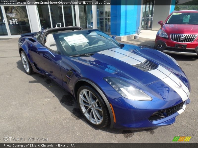 Admiral Blue Metallic / Gray 2019 Chevrolet Corvette Grand Sport Coupe