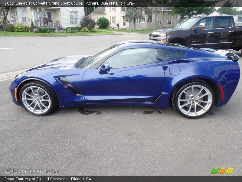 Admiral Blue Metallic / Gray 2019 Chevrolet Corvette Grand Sport Coupe