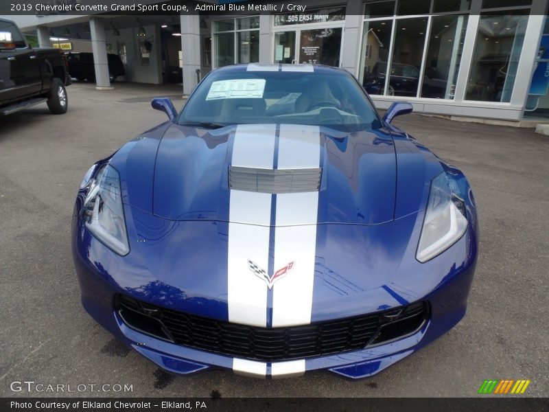 Admiral Blue Metallic / Gray 2019 Chevrolet Corvette Grand Sport Coupe
