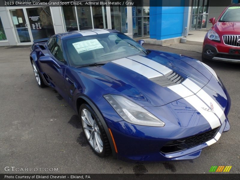 Admiral Blue Metallic / Gray 2019 Chevrolet Corvette Grand Sport Coupe