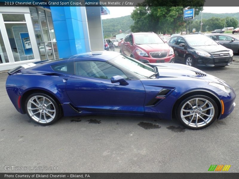 Admiral Blue Metallic / Gray 2019 Chevrolet Corvette Grand Sport Coupe