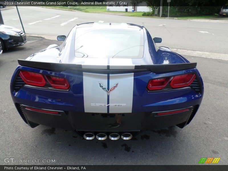 Admiral Blue Metallic / Gray 2019 Chevrolet Corvette Grand Sport Coupe