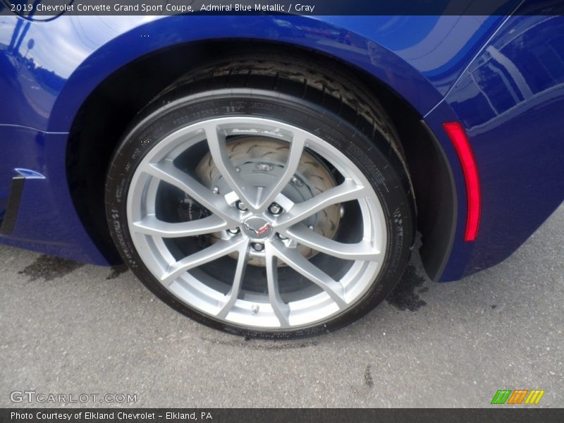 Admiral Blue Metallic / Gray 2019 Chevrolet Corvette Grand Sport Coupe