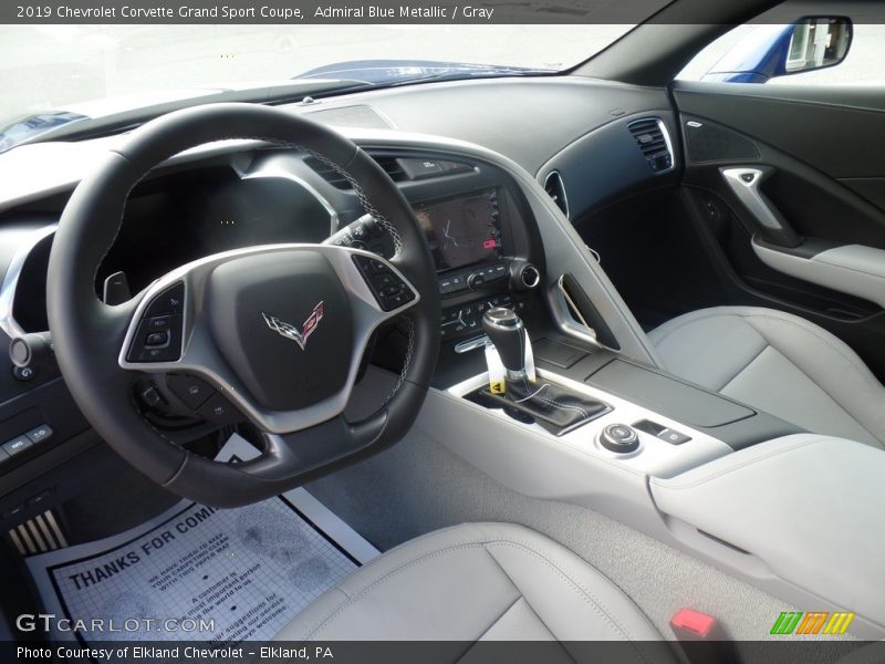Admiral Blue Metallic / Gray 2019 Chevrolet Corvette Grand Sport Coupe