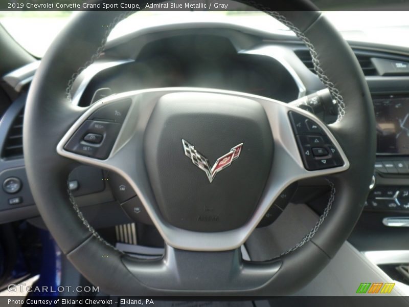Admiral Blue Metallic / Gray 2019 Chevrolet Corvette Grand Sport Coupe