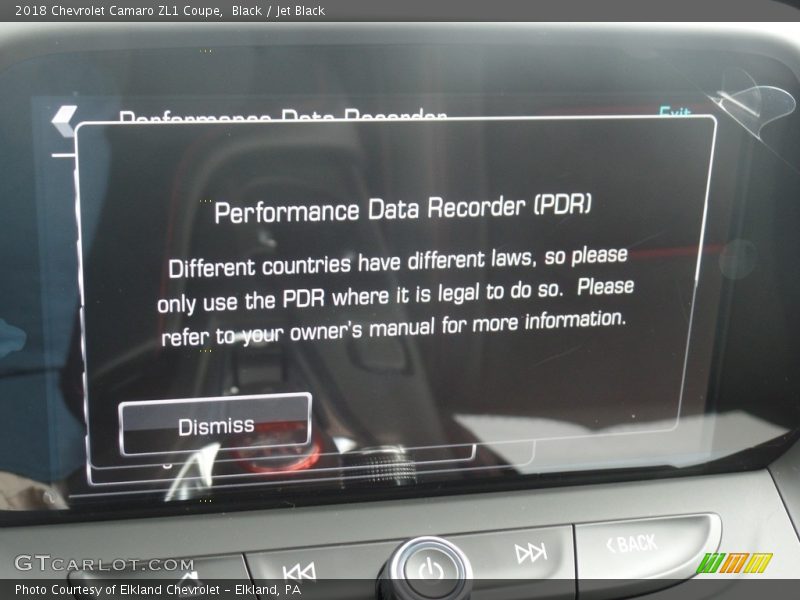 Black / Jet Black 2018 Chevrolet Camaro ZL1 Coupe