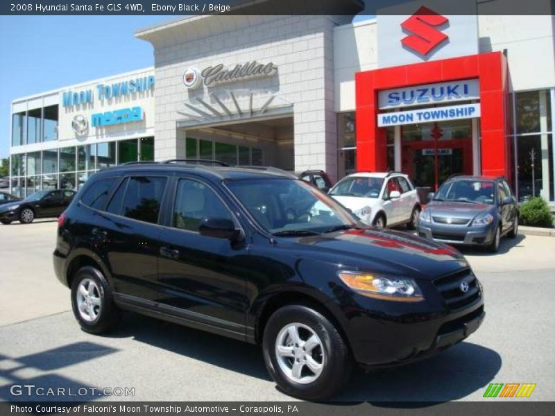 Ebony Black / Beige 2008 Hyundai Santa Fe GLS 4WD