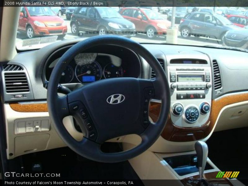 Ebony Black / Beige 2008 Hyundai Santa Fe GLS 4WD