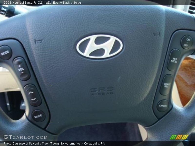 Ebony Black / Beige 2008 Hyundai Santa Fe GLS 4WD