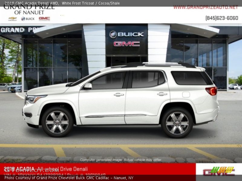 White Frost Tricoat / Cocoa/Shale 2018 GMC Acadia Denali AWD