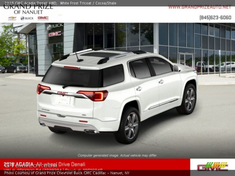 White Frost Tricoat / Cocoa/Shale 2018 GMC Acadia Denali AWD