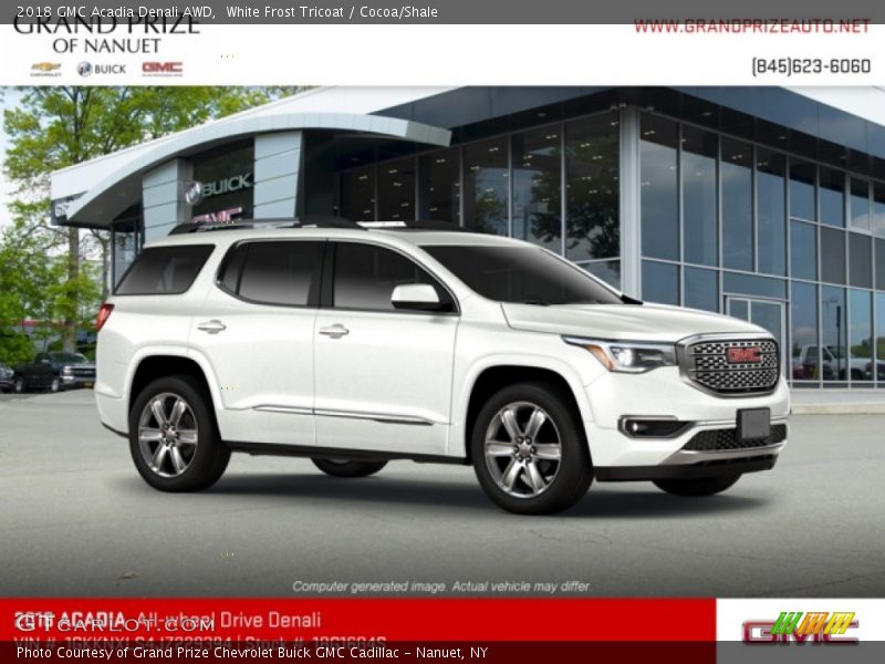 White Frost Tricoat / Cocoa/Shale 2018 GMC Acadia Denali AWD