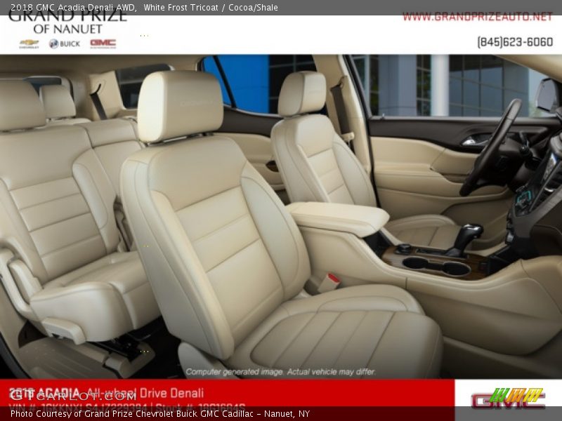 White Frost Tricoat / Cocoa/Shale 2018 GMC Acadia Denali AWD