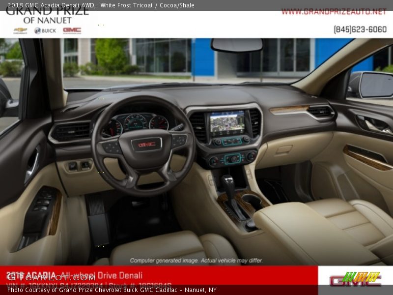 White Frost Tricoat / Cocoa/Shale 2018 GMC Acadia Denali AWD