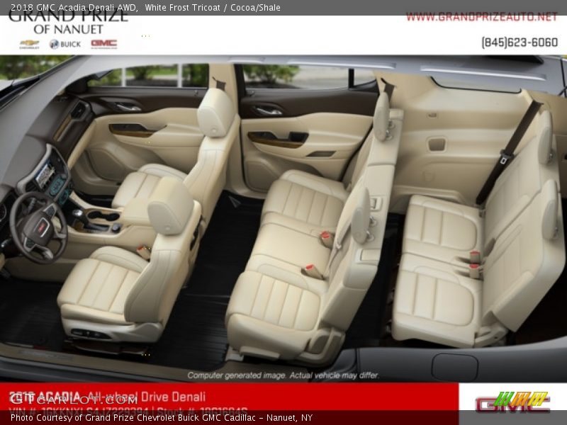White Frost Tricoat / Cocoa/Shale 2018 GMC Acadia Denali AWD