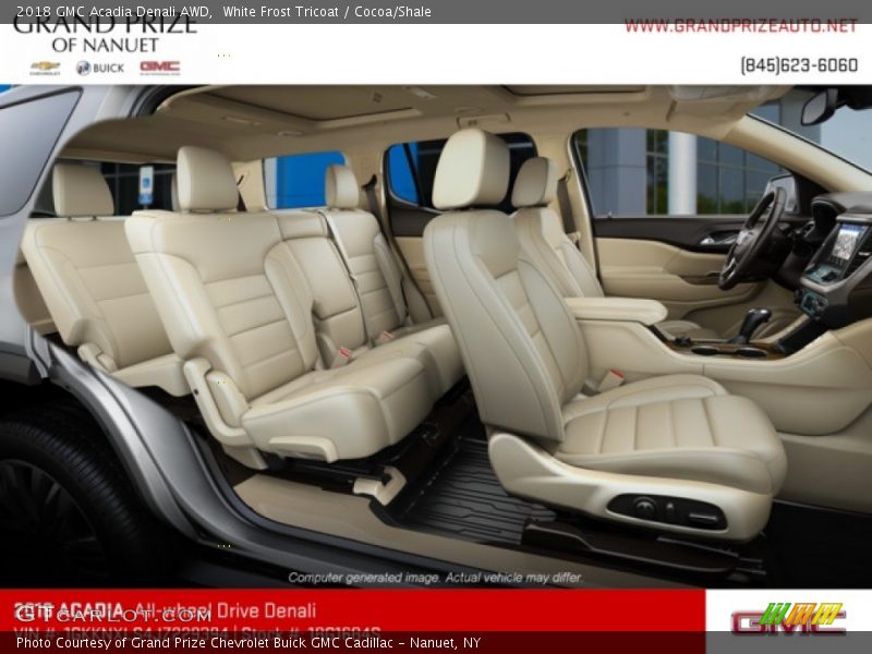 White Frost Tricoat / Cocoa/Shale 2018 GMC Acadia Denali AWD