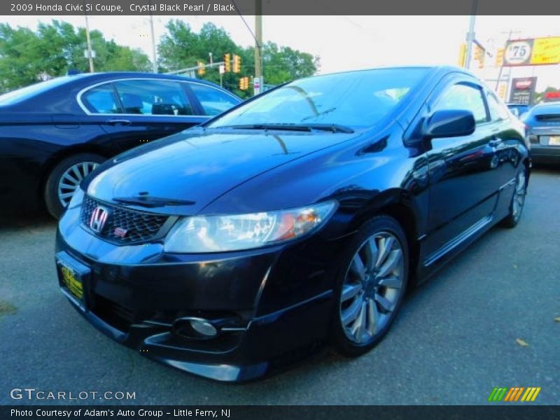 Crystal Black Pearl / Black 2009 Honda Civic Si Coupe