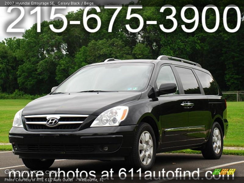 Galaxy Black / Beige 2007 Hyundai Entourage SE