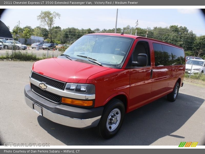 Victory Red / Medium Pewter 2011 Chevrolet Express LT 3500 Extended Passenger Van