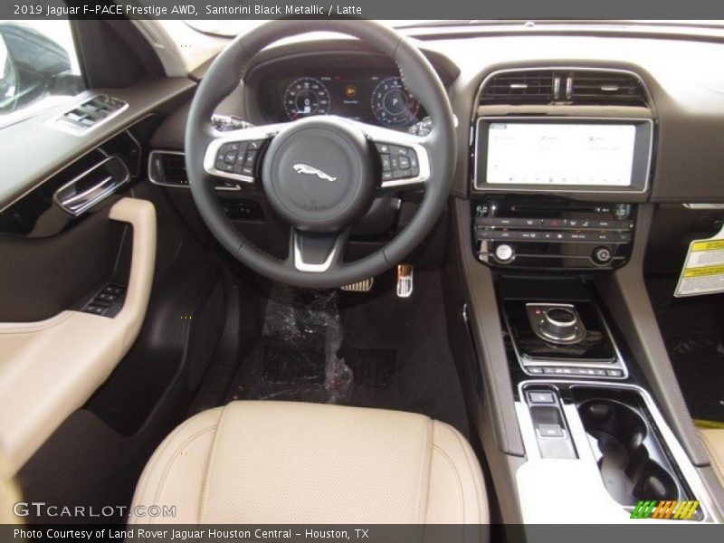 Santorini Black Metallic / Latte 2019 Jaguar F-PACE Prestige AWD