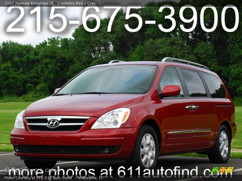 Cranberry Red / Gray 2007 Hyundai Entourage SE