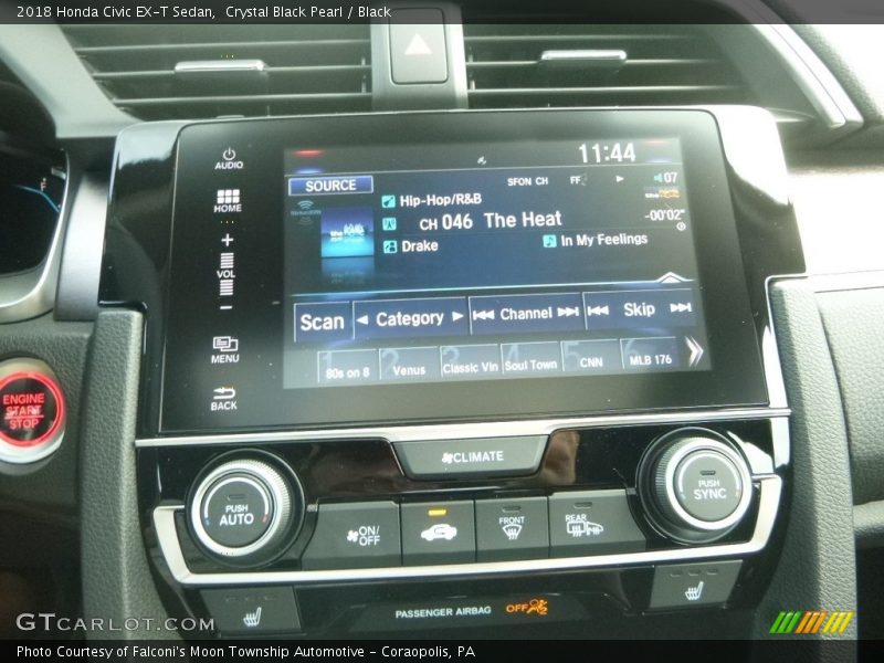 Crystal Black Pearl / Black 2018 Honda Civic EX-T Sedan