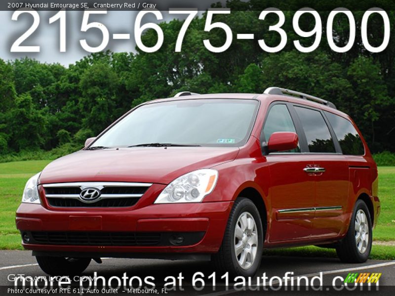 Cranberry Red / Gray 2007 Hyundai Entourage SE