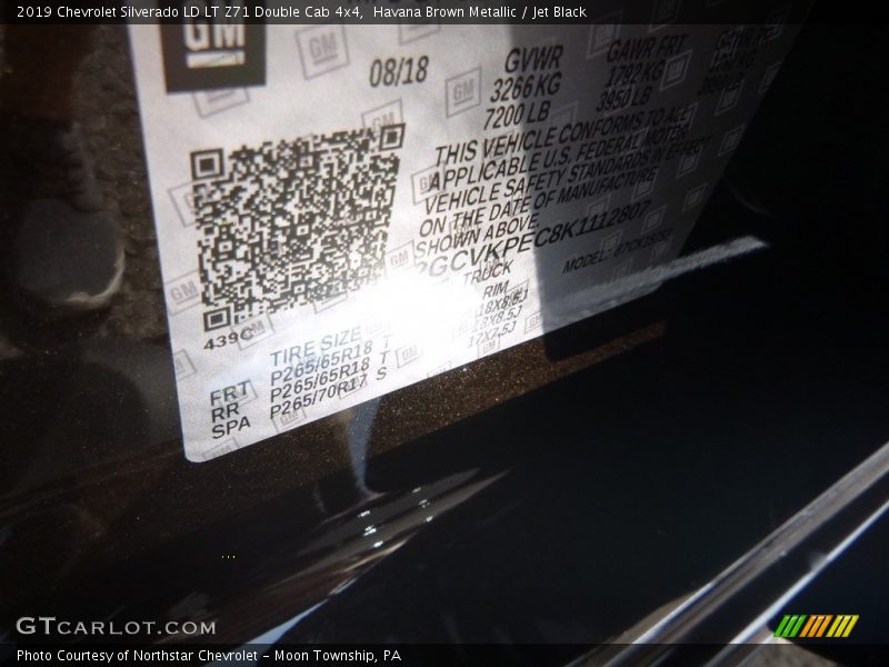 Havana Brown Metallic / Jet Black 2019 Chevrolet Silverado LD LT Z71 Double Cab 4x4