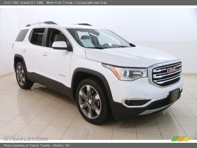 White Frost Tricoat / Cocoa/Light Ash Gray 2017 GMC Acadia SLT AWD